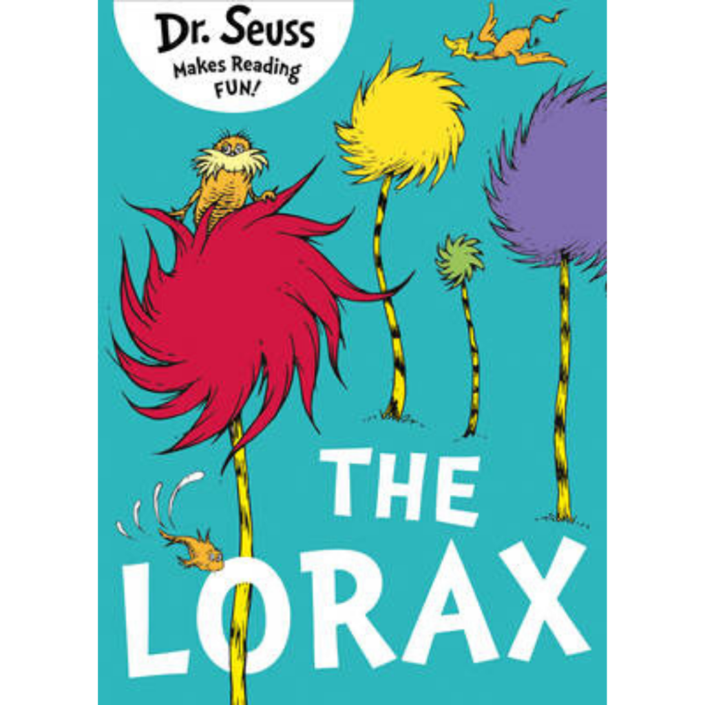 The Lorax by Dr Seuss, book cover.