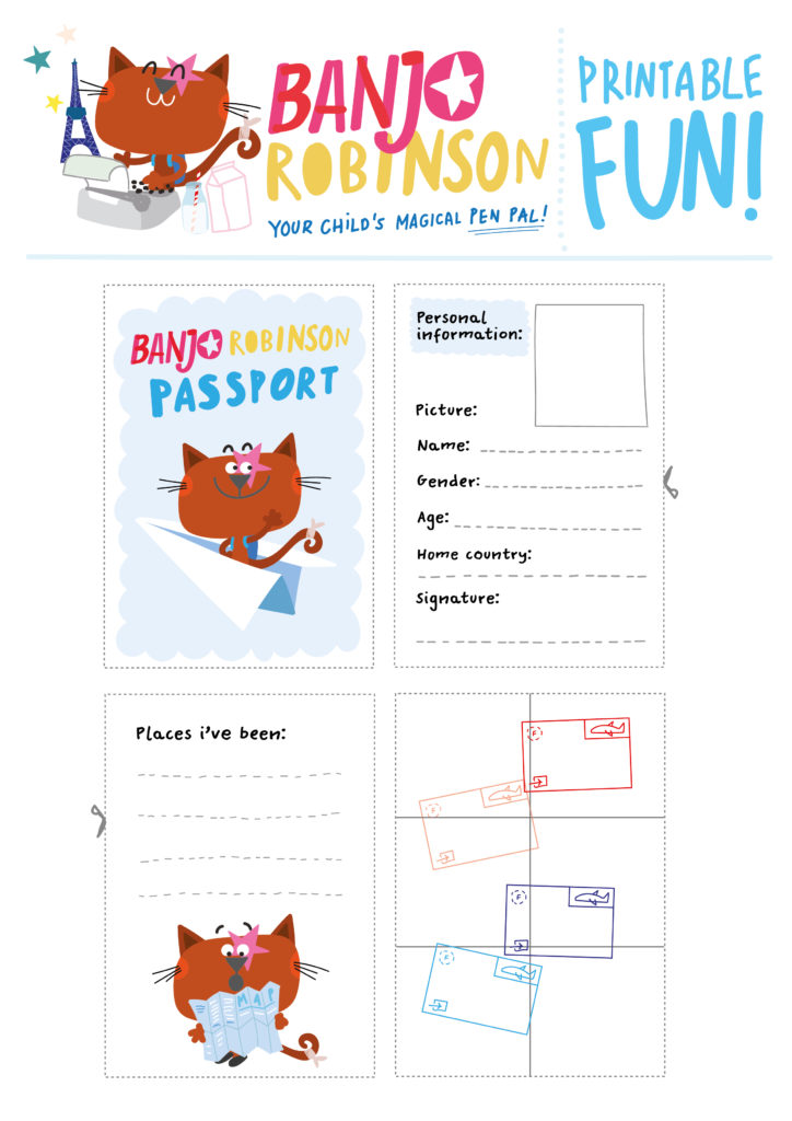 Banjo Robinson printable passport template.