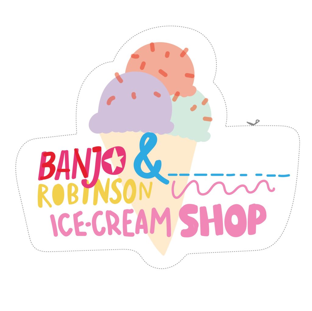 Banjo Robinson ice cream shop printable sign.