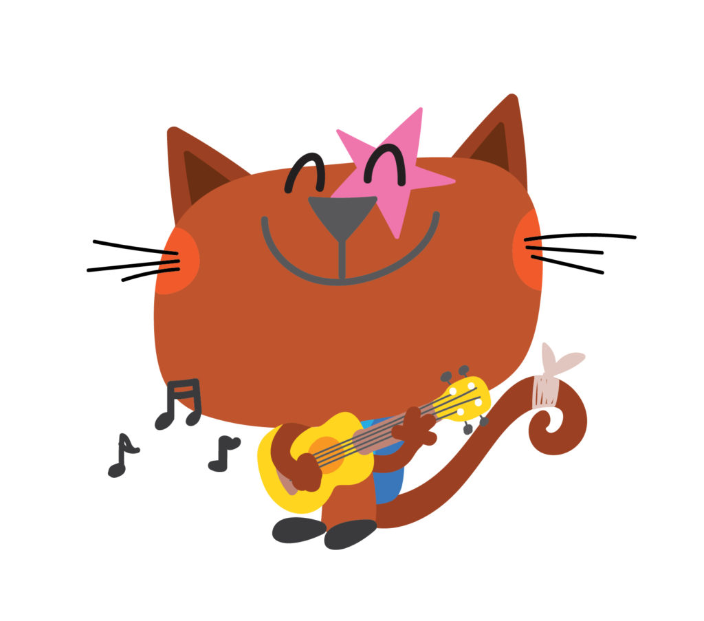 Banjo Robinson playing the guitar illustration.